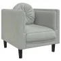 Sillón con cojín terciopelo gris claro de , Sofás - Ref: Foro24-372622, Precio: 136,85 €, Descuento: %