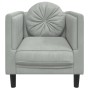 Sillón con cojín terciopelo gris claro de , Sofás - Ref: Foro24-372622, Precio: 138,47 €, Descuento: %