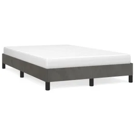 Estructura de cama terciopelo gris oscuro 120x190 cm de , Camas y somieres - Ref: Foro24-379503, Precio: 101,14 €, Descuento: %