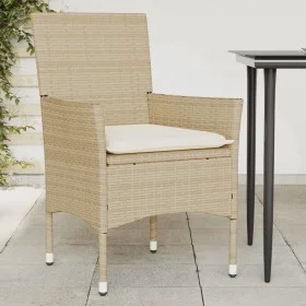Sillones de jardín con cojines 2 uds ratán sintético beige de , Sillas de jardín - Ref: Foro24-368113, Precio: 135,23 €, Desc...