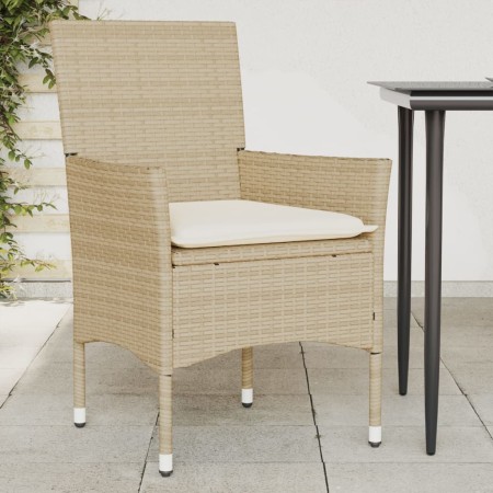 Sillones de jardín con cojines 2 uds ratán sintético beige de , Sillas de jardín - Ref: Foro24-368113, Precio: 127,44 €, Desc...
