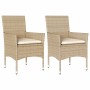 Sillones de jardín con cojines 2 uds ratán sintético beige de , Sillas de jardín - Ref: Foro24-368113, Precio: 127,44 €, Desc...