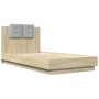 Estructura de cama cabecero luces LED roble Sonoma 90x190 cm de , Camas y somieres - Ref: Foro24-3210061, Precio: 161,85 €, D...