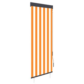 Estor enrollable de exterior blanco y naranja 60x250 cm de vidaXL, Persianas y estores - Ref: Foro24-145945, Precio: 39,88 €,...