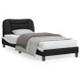 Estructura cama con LED cuero sintético negro blanco 80x200 cm de , Camas y somieres - Ref: Foro24-3213897, Precio: 158,04 €,...