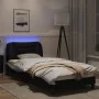 Bed frame with LED synthetic leather black white 80x200 cm by , Beds and slatted bases - Ref: Foro24-3213897, Price: 133,80 €...