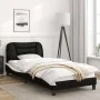 Bed frame with LED synthetic leather black white 80x200 cm by , Beds and slatted bases - Ref: Foro24-3213897, Price: 133,80 €...