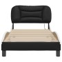 Estructura cama con LED cuero sintético negro blanco 80x200 cm de , Camas y somieres - Ref: Foro24-3213897, Precio: 158,04 €,...