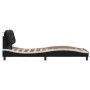 Estructura cama con LED cuero sintético negro blanco 80x200 cm de , Camas y somieres - Ref: Foro24-3213897, Precio: 158,04 €,...