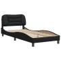 Estructura cama con luces LED cuero sintético negro 90x200 cm de , Camas y somieres - Ref: Foro24-3213906, Precio: 172,79 €, ...
