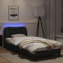 Estructura cama con luces LED cuero sintético negro 90x200 cm de , Camas y somieres - Ref: Foro24-3213906, Precio: 172,79 €, ...
