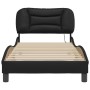 Estructura cama con luces LED cuero sintético negro 90x200 cm de , Camas y somieres - Ref: Foro24-3213906, Precio: 172,79 €, ...