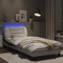 Estructura cama con LED cuero sintético blanco negro 90x200 cm de , Camas y somieres - Ref: Foro24-3213912, Precio: 176,27 €,...