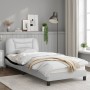 Estructura cama con LED cuero sintético blanco negro 90x200 cm de , Camas y somieres - Ref: Foro24-3213912, Precio: 176,27 €,...
