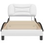Estructura cama con LED cuero sintético blanco negro 90x200 cm de , Camas y somieres - Ref: Foro24-3213912, Precio: 176,27 €,...