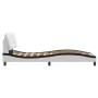 Estructura cama con LED cuero sintético blanco negro 90x200 cm de , Camas y somieres - Ref: Foro24-3213912, Precio: 176,27 €,...