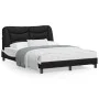 Bed frame with LED synthetic leather black white 120x200 cm by , Beds and slatted bases - Ref: Foro24-3213925, Price: 174,03 ...