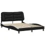 Bed frame with LED synthetic leather black white 120x200 cm by , Beds and slatted bases - Ref: Foro24-3213925, Price: 174,03 ...