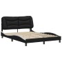 Estructura cama con LED cuero sintético negro blanco 120x200 cm de , Camas y somieres - Ref: Foro24-3213925, Precio: 223,15 €...