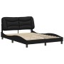 Estructura cama con luces LED cuero sintético negro 140x190 cm de , Camas y somieres - Ref: Foro24-3213927, Precio: 233,82 €,...