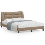 Estructura de cama con LED cuero sintético capuchino 140x190 cm de , Camas y somieres - Ref: Foro24-3213931, Precio: 227,83 €...