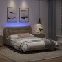 Estructura de cama con LED cuero sintético capuchino 140x190 cm de , Camas y somieres - Ref: Foro24-3213931, Precio: 227,83 €...