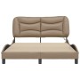 Estructura de cama con LED cuero sintético capuchino 140x190 cm de , Camas y somieres - Ref: Foro24-3213931, Precio: 227,83 €...