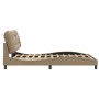Estructura de cama con LED cuero sintético capuchino 140x190 cm de , Camas y somieres - Ref: Foro24-3213931, Precio: 227,83 €...
