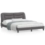 Estructura de cama con luces LED cuero PE gris 160x200 cm de , Camas y somieres - Ref: Foro24-3213944, Precio: 264,14 €, Desc...