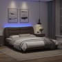 Estructura de cama con luces LED cuero PE gris 160x200 cm de , Camas y somieres - Ref: Foro24-3213944, Precio: 264,14 €, Desc...
