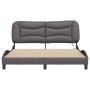 Estructura de cama con luces LED cuero PE gris 160x200 cm de , Camas y somieres - Ref: Foro24-3213944, Precio: 264,14 €, Desc...