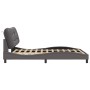 Estructura de cama con luces LED cuero PE gris 160x200 cm de , Camas y somieres - Ref: Foro24-3213944, Precio: 264,14 €, Desc...
