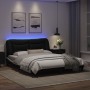 Estructura de cama con luz LED cuero PE negro blanco 160x200 cm de , Camas y somieres - Ref: Foro24-3213946, Precio: 254,71 €...