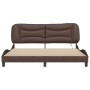 Estructura de cama con luz LED cuero sintético marrón 180x200cm de , Camas y somieres - Ref: Foro24-3213950, Precio: 246,57 €...