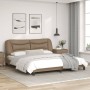 Estructura de cama con luz LED cuero PE capuchino 180x200 cm de , Camas y somieres - Ref: Foro24-3213952, Precio: 248,43 €, D...
