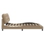 Estructura de cama con luz LED cuero PE capuchino 180x200 cm de , Camas y somieres - Ref: Foro24-3213952, Precio: 248,43 €, D...