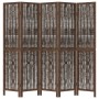 Biombo separador de 5 paneles madera paulownia marrón oscuro de , Divisores de ambientes - Ref: Foro24-358662, Precio: 114,48...