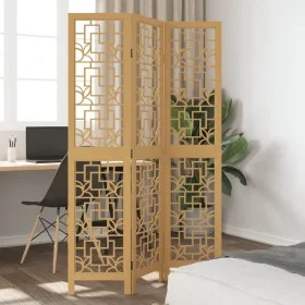 3-panel partition screen solid brown paulownia wood by , Room dividers - Ref: Foro24-358861, Price: 80,05 €, Discount: %