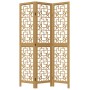Biombo separador de 3 paneles madera maciza paulownia marrón de , Divisores de ambientes - Ref: Foro24-358861, Precio: 81,43 ...