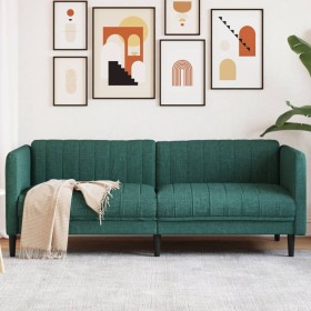 Sofá de 3 plazas tela verde oscuro de , Sofás - Ref: Foro24-372617, Precio: 313,26 €, Descuento: %