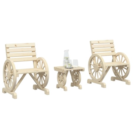 Juego de muebles de jardín 3 piezas madera maciza de abeto de , Conjuntos de jardín - Ref: Foro24-3207129, Precio: 247,81 €, ...