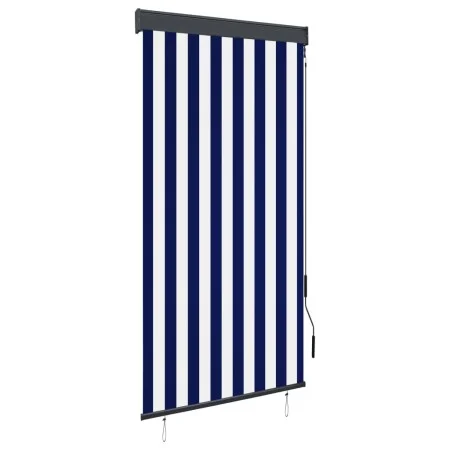 Estor enrollable de exterior azul y blanco 80x250 cm de vidaXL, Persianas y estores - Ref: Foro24-145949, Precio: 42,16 €, De...