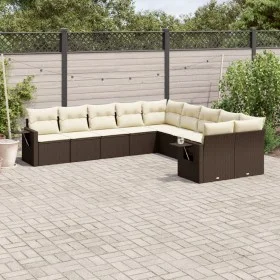 Set de sofás de jardín 10 pzas y cojines ratán sintético marrón de , Conjuntos de jardín - Ref: Foro24-3220712, Precio: 663,9...
