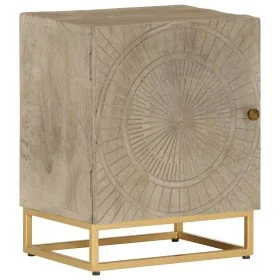 Mesita de noche madera maciza de mango y hierro 40x30x50 cm de , Mesitas de noche - Ref: Foro24-372014, Precio: 144,82 €, Des...