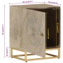 Mesita de noche madera maciza de mango y hierro 40x30x50 cm de , Mesitas de noche - Ref: Foro24-372014, Precio: 147,38 €, Des...