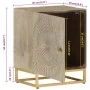 Mesita de noche madera maciza de mango y hierro 40x30x50 cm de , Mesitas de noche - Ref: Foro24-372014, Precio: 144,82 €, Des...