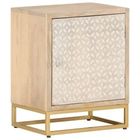 Mesita de noche madera maciza de mango y hierro 40x30x50 cm de , Mesitas de noche - Ref: Foro24-372009, Precio: 77,37 €, Desc...