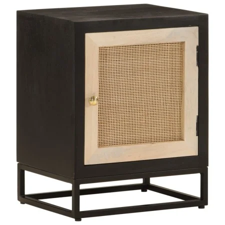 Mesita de noche madera maciza mango y hierro negro 40x30x50 cm de , Mesitas de noche - Ref: Foro24-371999, Precio: 79,24 €, D...