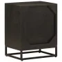 Mesita de noche madera maciza mango y hierro negro 40x30x50 cm de , Mesitas de noche - Ref: Foro24-371999, Precio: 79,24 €, D...