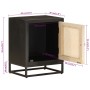 Mesita de noche madera maciza mango y hierro negro 40x30x50 cm de , Mesitas de noche - Ref: Foro24-371999, Precio: 79,94 €, D...